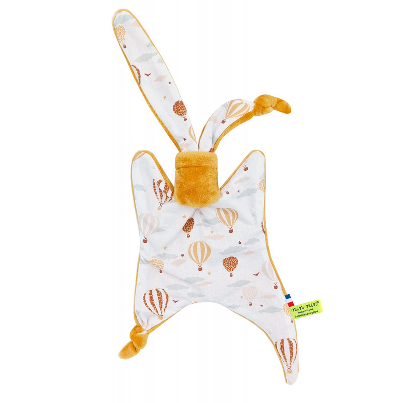 Doudou Le Montgolfière. Cadeau de naissance personnalisé et made in France. Doudou Nin-Nin