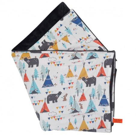 Couverture Le Tipi personnalisable pour bébé. Couverture fabriquée en France.