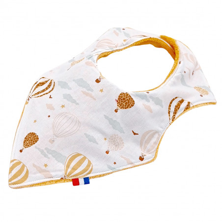 Bavoir bandana personnalisable "Montgolfière". Made in France. Nin-Nin