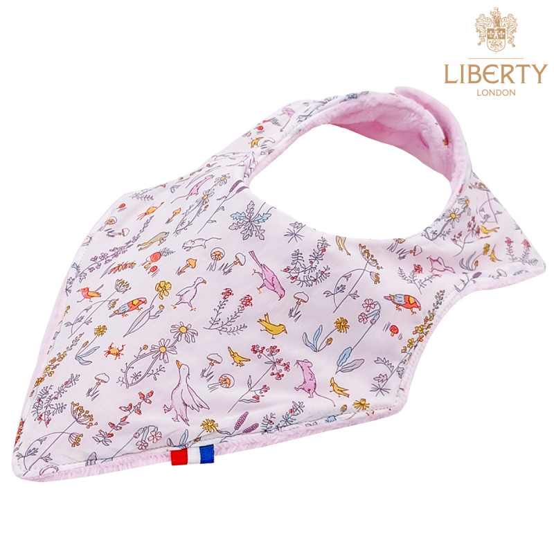 Bavoir bandana personnalisable "Pink Barn". Made in France. Nin-Nin Bavoir bandana personnalisable "Pink Barn". Made in France. Nin-Nin