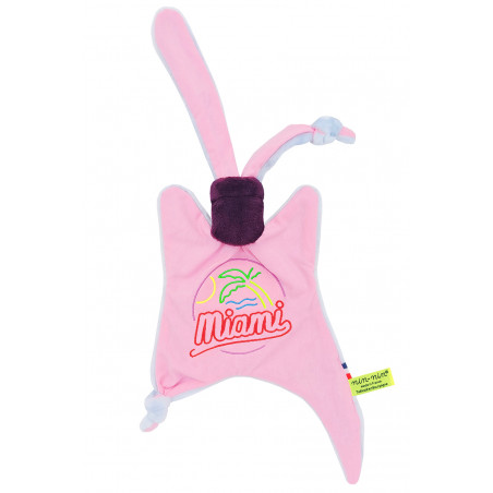 Doudou Miami. Cadeau de naissance personnalisé et made in France. Doudou Nin-Nin