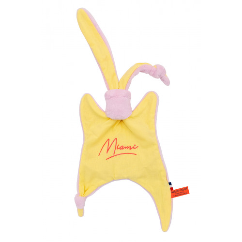 Doudou Miami. Cadeau de naissance personnalisé et made in France. Doudou Nin-Nin