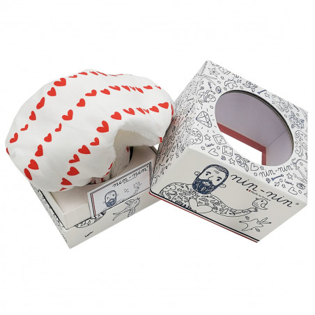 Boite cadeau doudou Le Amore. Cadeau de naissance personnalisé et made in France. Doudou Nin-Nin