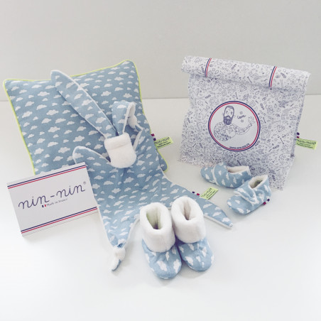 Coffret De Naissance Coussin Nuage Bleu Cadeau De Naissance Original