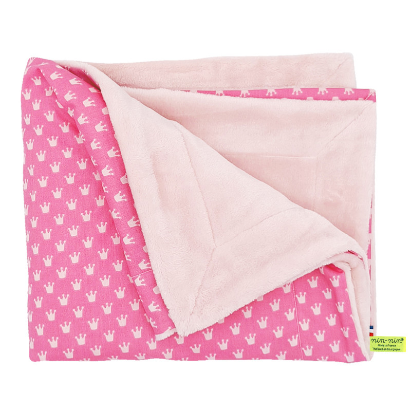 Couverture plaid minky bébé personnalisée avec prénom brodé et