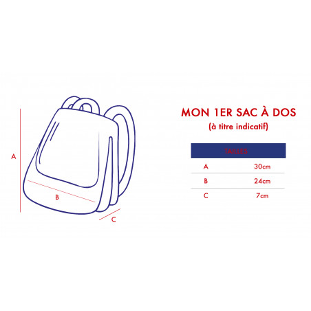 Sac à dos bébé personnalisable Montgolfière. Fabrication Française  Etiquette Vert Broder Non