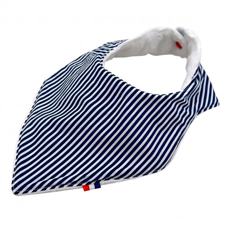 Bavoir bandana personnalisable "Le Marinière". Made in France. Nin-Nin