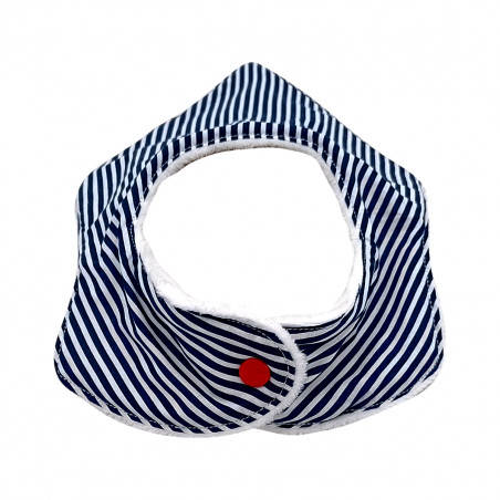 Pression Bavoir bandana personnalisable "Le Marinière". Made in France. Nin-Nin