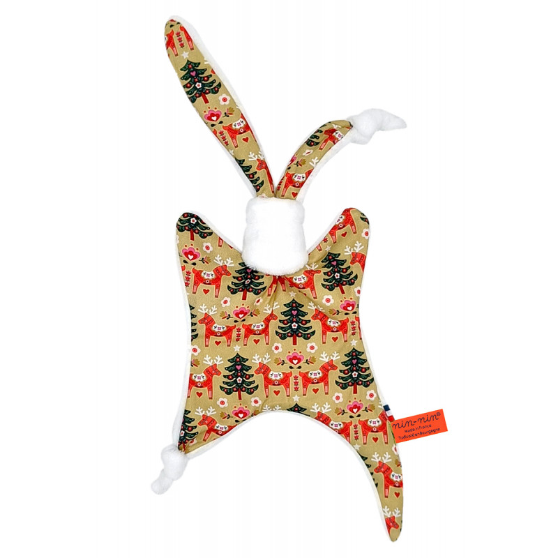 Doudou Hyvää Joulua. Cadeau de Noël personnalisé et made in France. Doudou Nin-Nin Doudou Hyvää Joulua. Cadeau de Noël personnalisé et made in France. Doudou Nin-Nin
