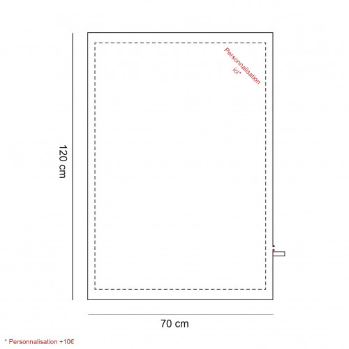 Taille et indications plaid personnalisable Nin-Nin