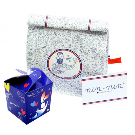 Coffret de naissance fabriqué en France. Doudou Nin-Nin