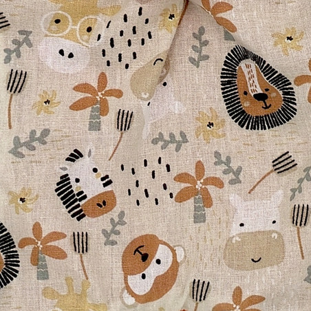 Tissu doudou Le Hakuna Matata. Cadeau de naissance personnalisé et made in France. Doudou Nin-Nin