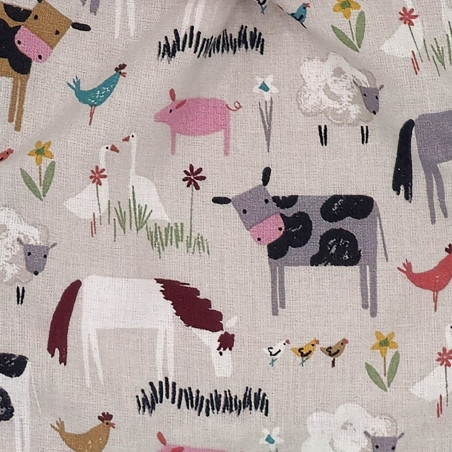Tissu doudou Le Farmer. Cadeau de naissance personnalisé et made in France. Doudou Nin-Nin