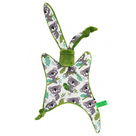 Doudou Le Koala. Cadeau de naissance personnalisable et made in France. Marque Nin-Nin