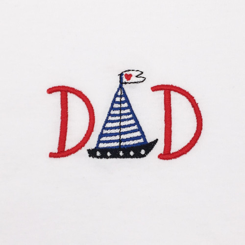 BRODERIE T-SHIRT "DAD" BLANC