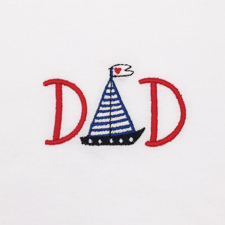 BRODERIE T-SHIRT "DAD" BLANC