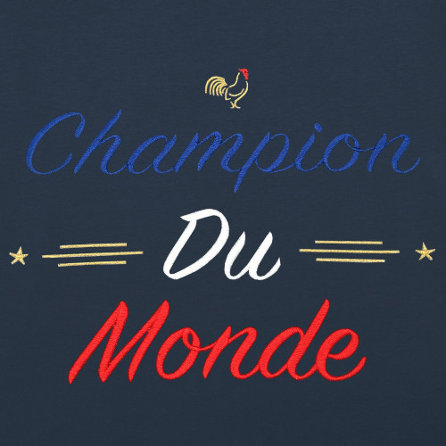 BRODERIE T-SHIRT HOMME CHAMPION DU MONDE NAVY