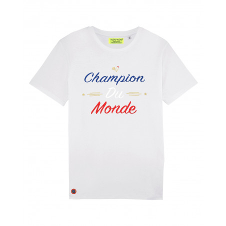 T-SHIRT HOMME "CHAMPION DU MONDE" BLANC