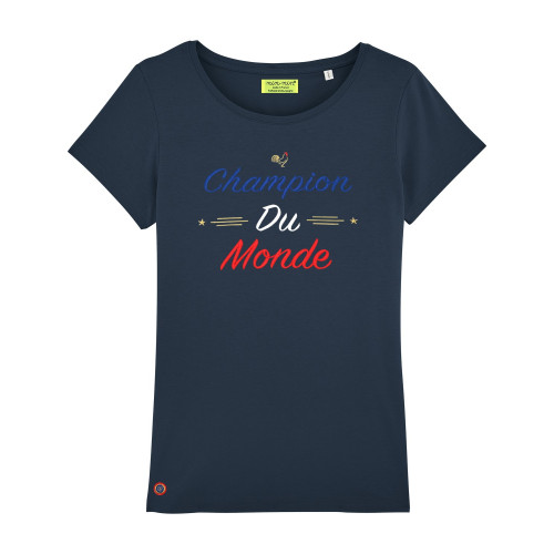 T-SHIRT FEMME "CHAMPION DU MONDE" NAVY