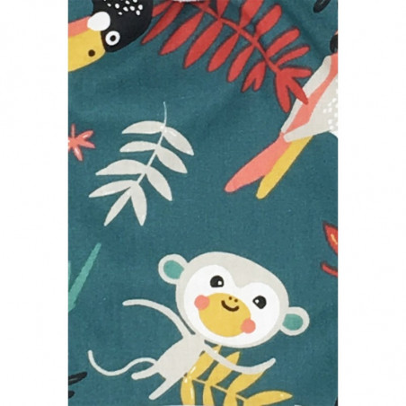 Tissu doudou Le Tropical. Cadeau de naissance original et made in France