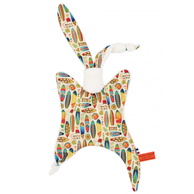 Doudou personnalisable Le Hossegor surfeur. Cadeau de naissance original et made in France Doudou personnalisable Le Hossegor surfeur. Cadeau de naissance original et made in France