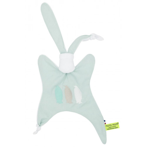 Doudou pour adulte Le Pingouin Vert. Cadeau original et made in France