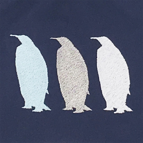 Broderie doudou pour adulte Le Pingouin Navy. Cadeau original et made in France
