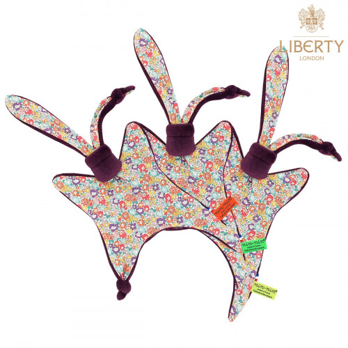 Doudou étiquettes Le Victoria Liberty of London. Cadeau de naissance original personnalisable et made in France.