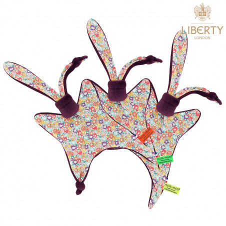 Doudou étiquettes Le Victoria Liberty of London. Cadeau de naissance original personnalisable et made in France.