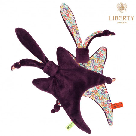 Recto verso doudou Le Victoria Liberty of London. Cadeau de naissance original personnalisable et made in France.