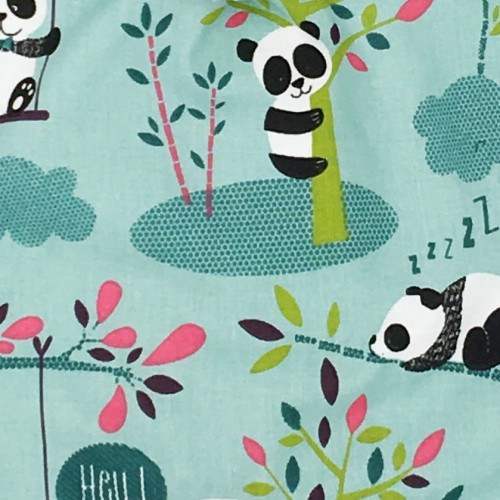 Tissu doudou Panda. Cadeau de naissance original personnalisable et made in France.