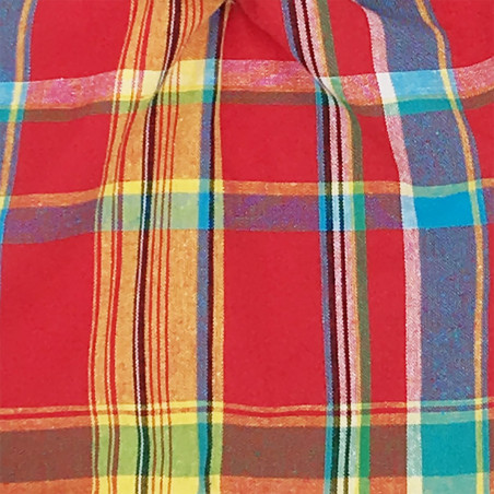 Tissu doudou madras. Cadeau de naissance original personnalisable et made in France.