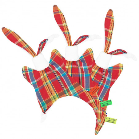 Étiquettes doudou madras. Cadeau de naissance original personnalisable et made in France.