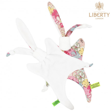 Vue de dos doudou Le Margaret Liberty of London. Style Jacadi. Cadeau de naissance personnalisable, original et made in France.