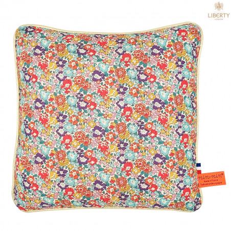Coussin Victoria Liberty of London. Cadeau de naissance original personnalisable et made in France. Nin-Nin