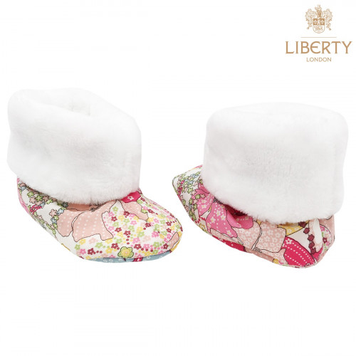 Chaussons chauds Margaret Liberty of London pour bébé. Cadeau de Naissance Made in France. Nin-Nin