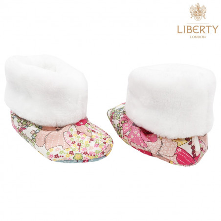 Chaussons chauds Margaret Liberty of London pour bébé. Cadeau de Naissance Made in France. Nin-Nin