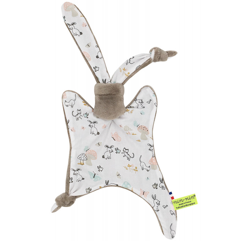 Doudou lapin de pâques. Cadeau de naissance personnalisable et made in France. Marque Nin-Nin Doudou lapin de pâques. Cadeau de naissance personnalisable et made in France. Marque Nin-Nin