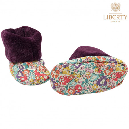 Chaussons hauts Victoria Liberty of London pour bébé. Cadeau de Naissance Made in France. Nin-Nin