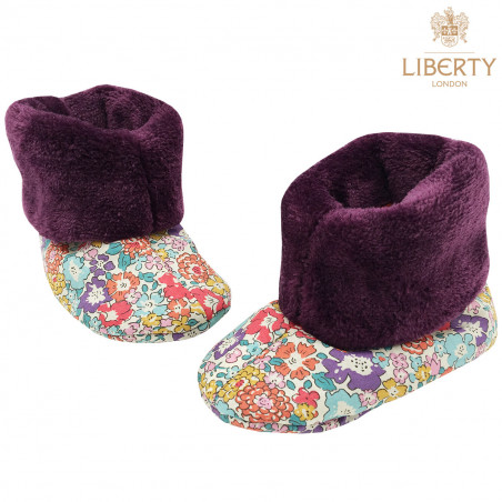 Chaussons chauds Victoria Liberty of London pour bébé. Cadeau de Naissance Made in France. Nin-Nin