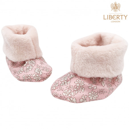 Chaussons chauds Thelma Liberty of London pour bébé. Cadeau de Naissance Made in France. Nin-Nin