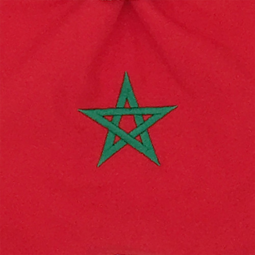 Tissu broderie doudou Le Marocain. Cadeau de naissance original personnalisable et made in France. Marque Nin-Nin