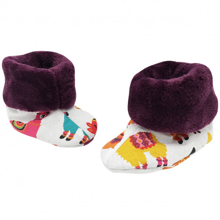 Chaussons hauts Péruvien pour bébé. Cadeau de Naissance Made in France. Nin-Nin