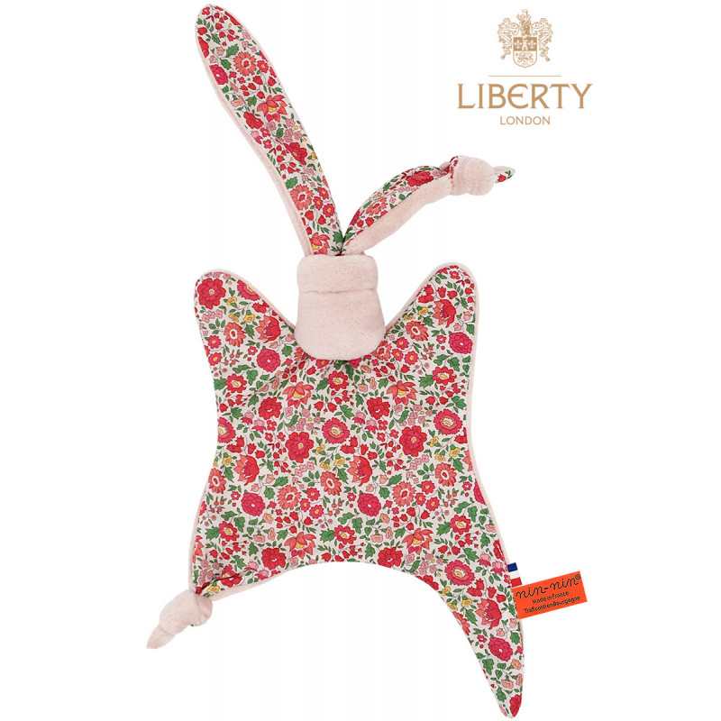 Doudou plat Le Joy Liberty of London. Cadeau de naissance original personnalisable et made in France. Nin-Nin Doudou plat Le Joy Liberty of London. Cadeau de naissance original personnalisable et made in France. Nin-Nin