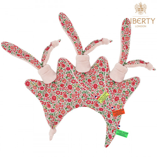 Étiquettes doudou plat Le Joy Liberty of London. Cadeau de naissance original personnalisable et made in France. Nin-Nin