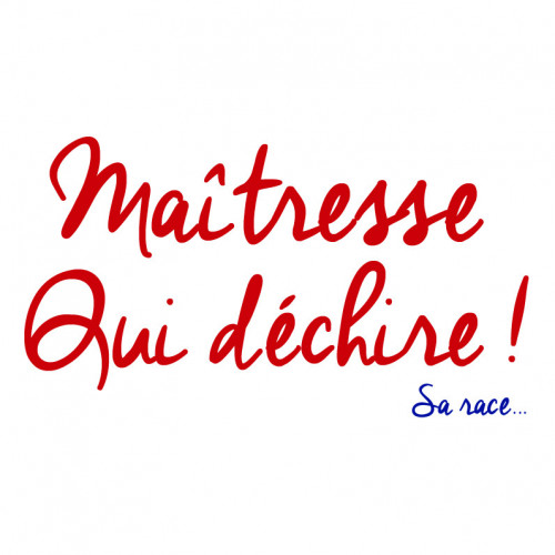 Broderie "Maitresse qui déchire sa race". Made in France