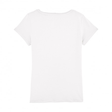 Dos t-shirt blanc pour femme brodé "Maitresse qui déchire sa race". Fabrication Française