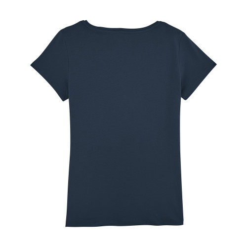 Dos t-shirt navy pour femme brodé "Maitresse qui déchire sa race". Fabrication Française