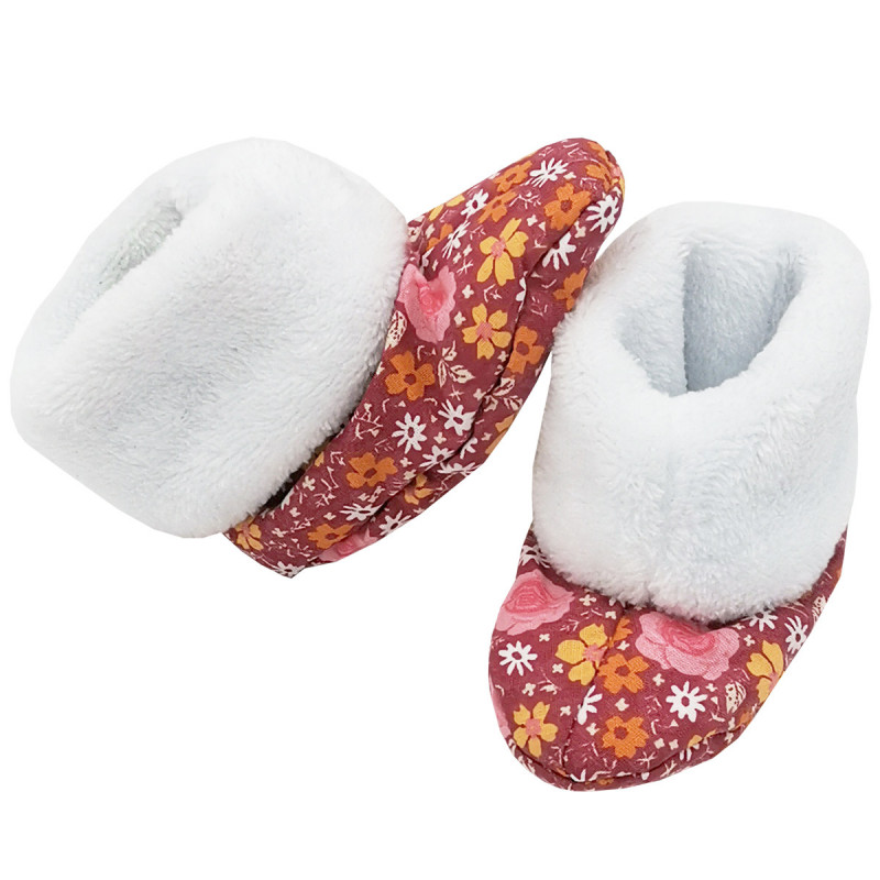 Chaussons hauts liberty botton Romantique pour bébé. Cadeau de Naissance Made in France. Nin-Nin Chaussons hauts liberty botton Romantique pour bébé. Cadeau de Naissance Made in France. Nin-Nin