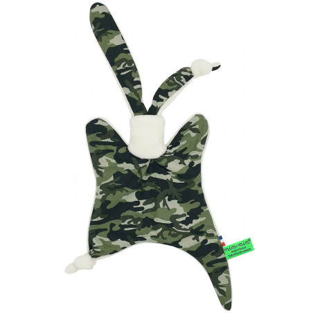 Doudou militaire. Cadeau de naissance personnalisable et made in France. Doudou Nin-Nin